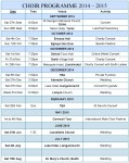 Choir diary Aug&nbsp;2014