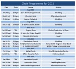 Choir programme 2015