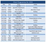 Choir programme 2015