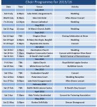 Choir programme 2015