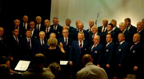 Builth Male Voice Choir at the Spring Concert as guests of Knighton Town Silver Band