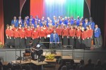 St Davids Concert – Adrian taking bow with both choirs&nbsp;(2)