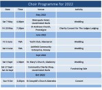 Choir Events Diary&nbsp;2022