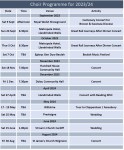 Choir Events Diary&nbsp;2023-24