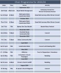 Choir Events Diary&nbsp;2023-24